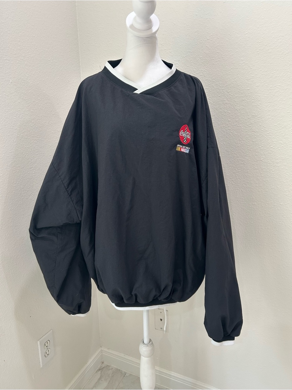 Westark USA Vintage NASCAR Coca-Cola Pullover with Logo Patch Windbreaker Jacket